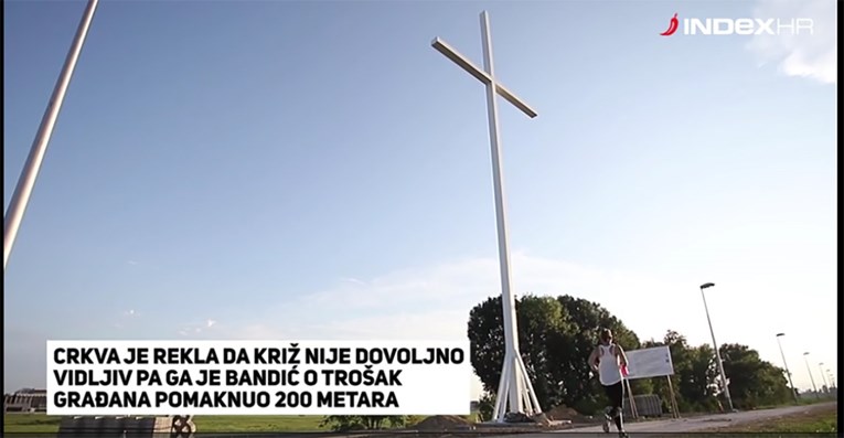 VIDEO Divovski križ u Zagrebu na novoj lokaciji, premještaj koštao 750.000 kuna