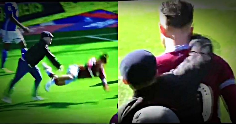 VIDEO Huligan uletio u teren i šakom u glavu udario kapetana Aston Ville