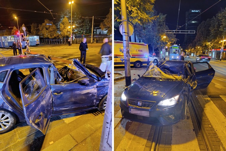 FOTO Sudar kod Cibone u Zagrebu: Auto ostao bez krova, nitko nije teže ozlijeđen