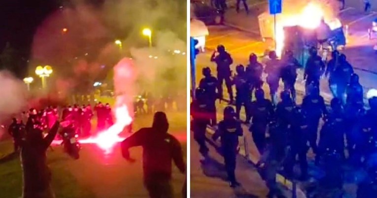 VIDEO Veliki neredi u Splitu. Napali policiju, palili, bacali kamenje, boce, bengalke