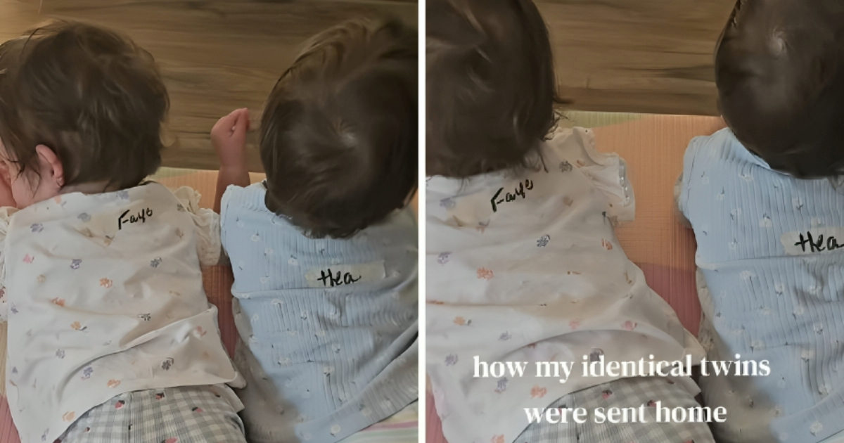 Odgojiteljice naljepnicama na majici razlikuju blizanke u vrtiću. Video je hit