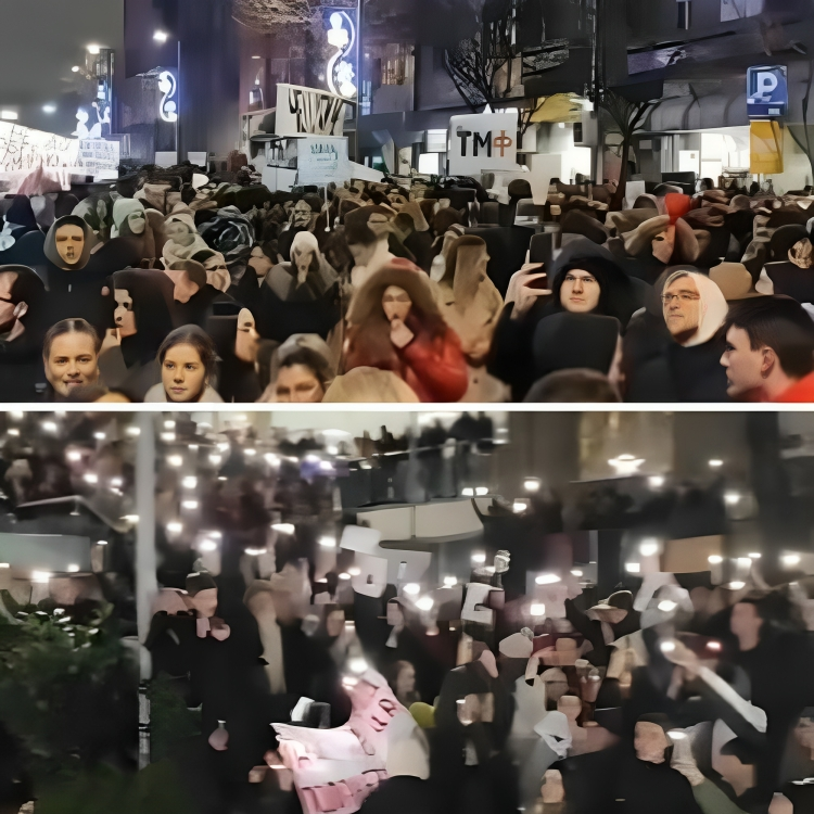 Studenti u Srbiji prosvjedovali ispred RTS-a: "Ove vreće predajte Vučiću"