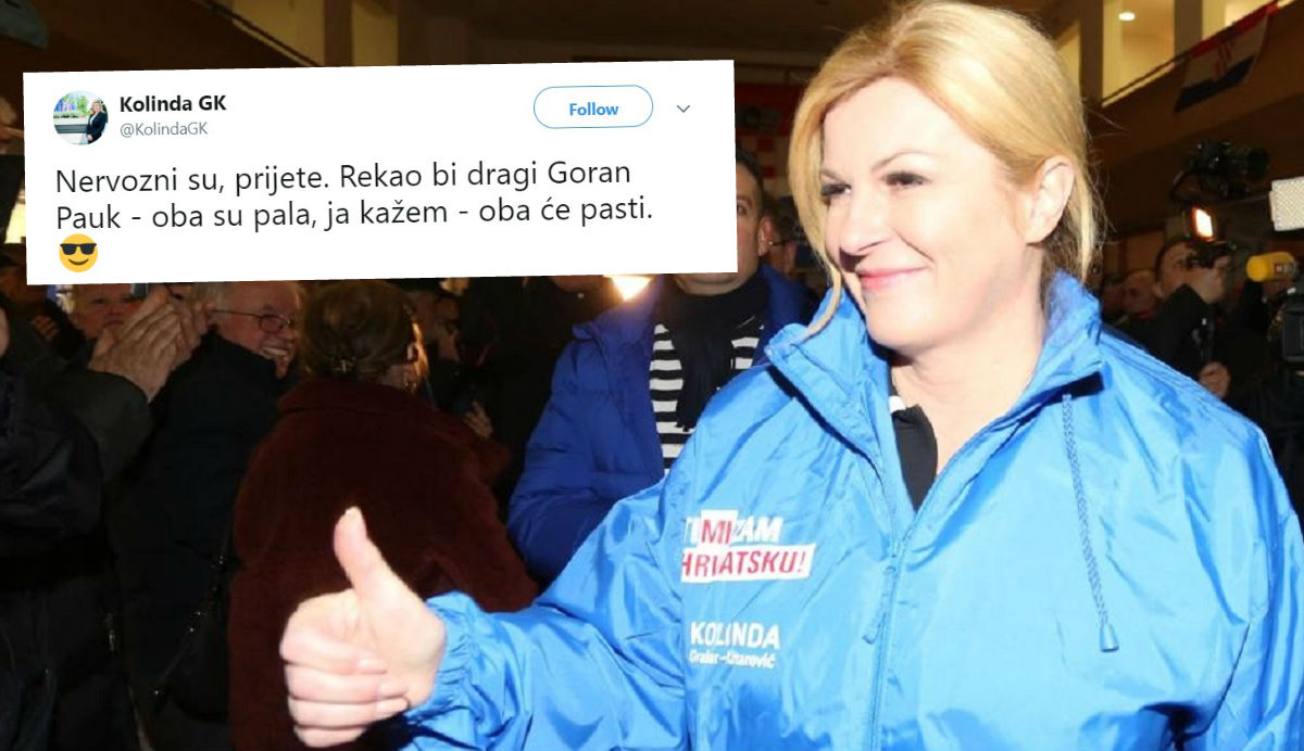 Kolinda odgovorila Škori i Milanoviću, koristila parolu šatoraša iz Savske