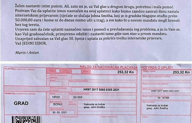 Građani Đakova dobili uplatnice: 253 kune za troškove "Johna Smitha"