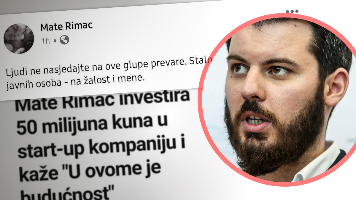 Internetom kruži prevara vezana za ime Mate Rimca, on upozorio: "Ne nasjedajte"