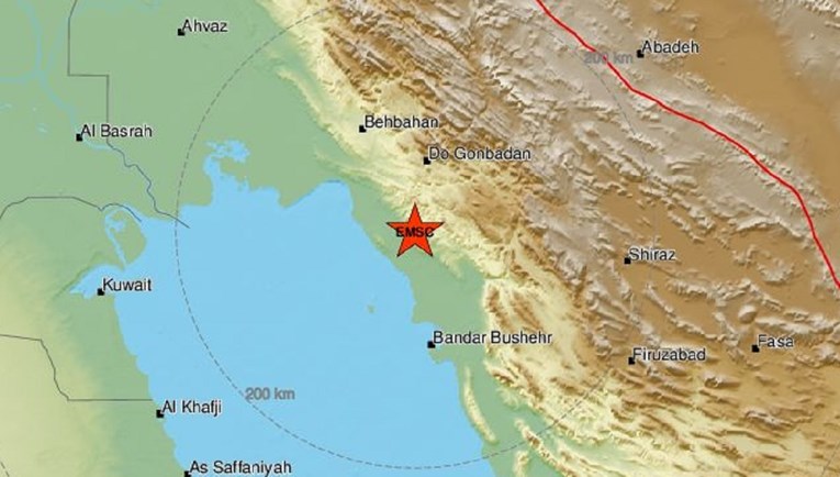 Potres od 5.9 po Richteru u južnom Iranu, 100 kilometara od nuklearke