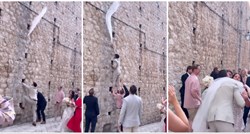 Mladenki u Dubrovniku odletio veo i zakačio se za zid, pogledajte kako je to završilo