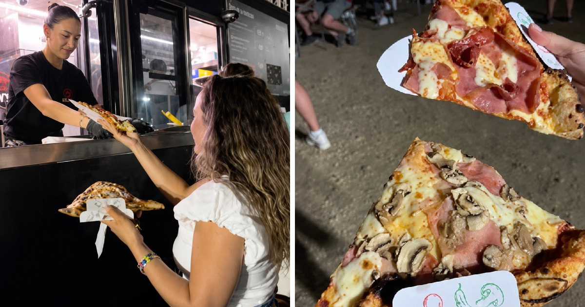 Na Ultri prodaju pizzu iz autobusa. Trokut najjeftinije košta 13 €, probali smo je