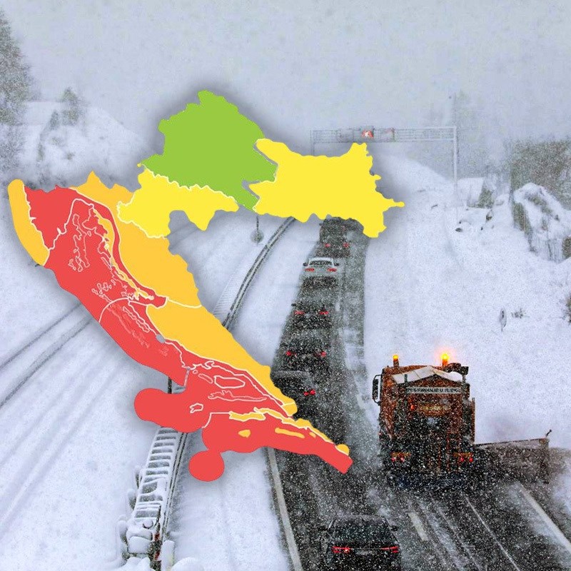 DHMZ objavio ozbiljno upozorenje. Stižu snijeg, goleme količine kiše, orkanski vjetar