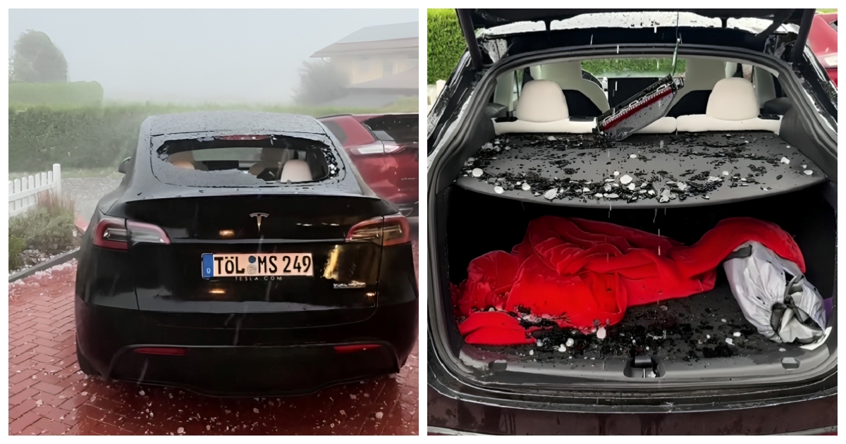 Pokazao kako mu je tuča oštetila Teslu, ljudi pišu: Moja Škoda je preživjela oluju