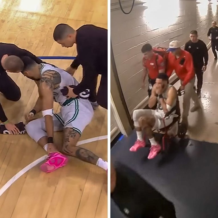 VIDEO Tatum se samo srušio. U svlačionicu je odveden u invalidskim kolicima
