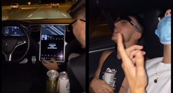 VIDEO Pijani idioti vozili se u Tesli na autopilotu (bez vozača)