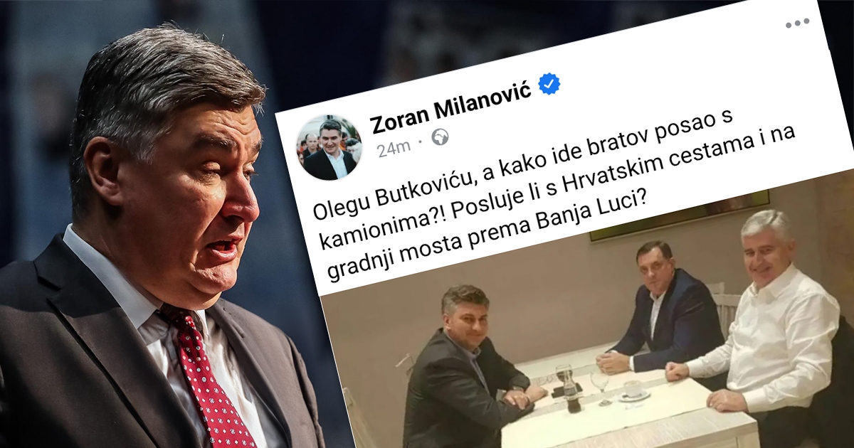 Milanović objavio fotku Dodika i Plenkovića: Oleg, kako ide bratov posao s kamionima?