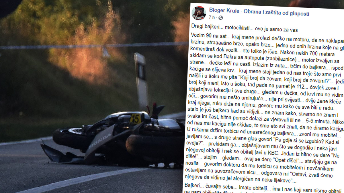 Jučer stradao motociklist. Krule je sve vidio: "Išao je opako brzo, a onda..."
