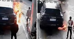 VIDEO Zapalio je Porsche u koji se točilo gorivo dok je u autu sjedila žena