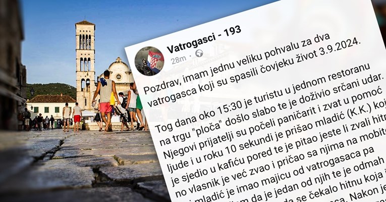 Vatrogasci na Hvaru spasili život turistu: "Da nije bilo njih, ne bi mu bilo spasa"