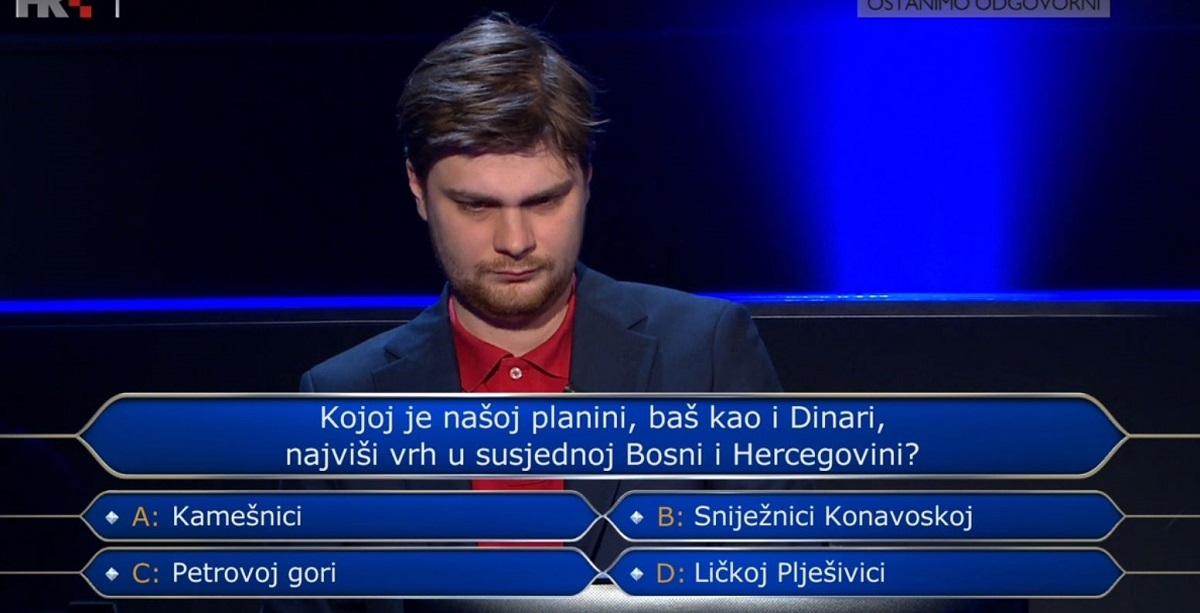 Promašio pitanje o regionalnoj geografiji za 125 tisuća kuna, biste li vi znali?
