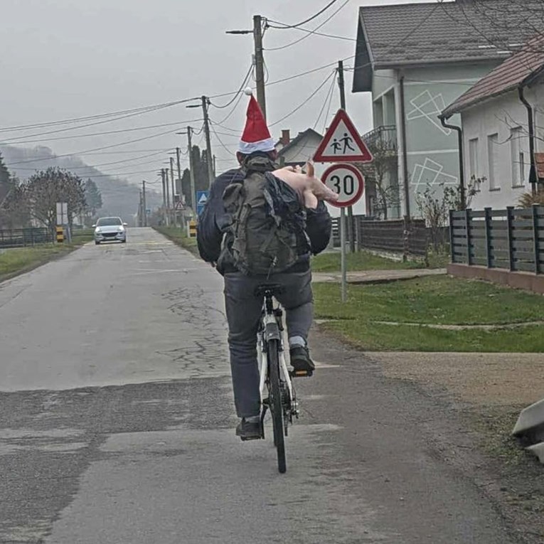 Čovjek kod Virovitice vozio bicikl i u ruksaku nosio prase