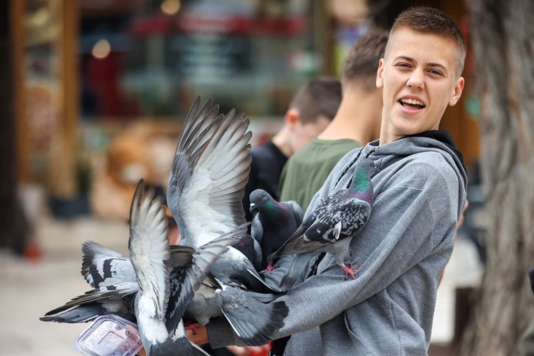 Turisti se igrali s golubovima na Baščaršiji i hranili ih, pogledajte najbolje fotke