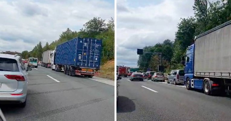 VIDEO Nesreća na A1, kolona je 13 kilometara. Kamion udario u ogradu, izlila se nafta