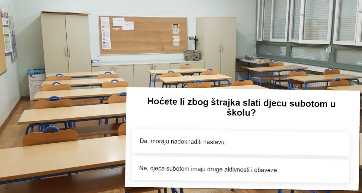 Hoćete li zbog štrajka učitelja djecu u školu slati subotom i praznicima?