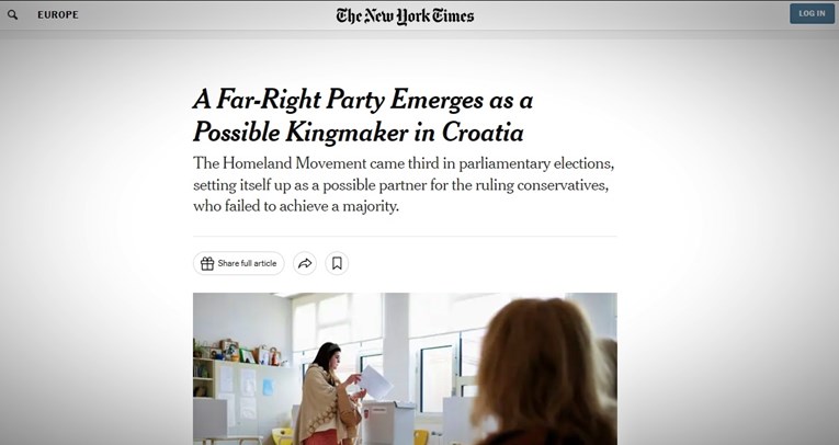 Evo što New York Times piše o hrvatskim izborima. "Sve ovisi o krajnjoj desnici"