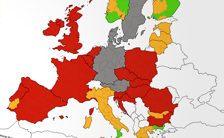 Europska unija objavila korona-kartu, samo su tri zemlje većinom zelene