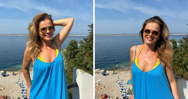 Sandra Bagarić (50) objavila fotke s mora, nosila plavu haljinu i žuti bikini 