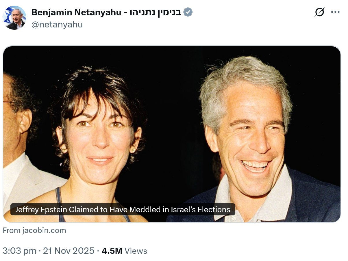 Netanyahu podijelio članak koji povezuje Epsteina s izraelskom obavještajnom službom