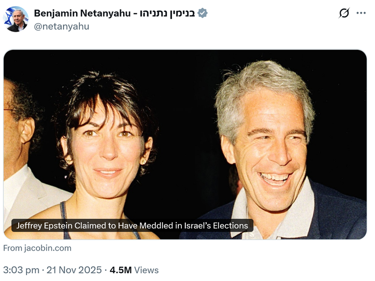 Netanyahu podijelio članak koji povezuje Epsteina s izraelskom obavještajnom službom