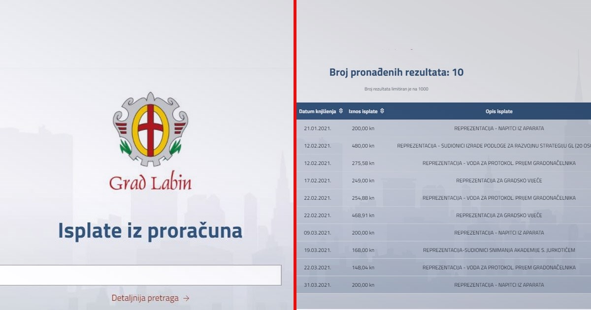 Od sada svi mogu vidjeti plaće i troškove koji se isplaćuju iz proračuna Labina