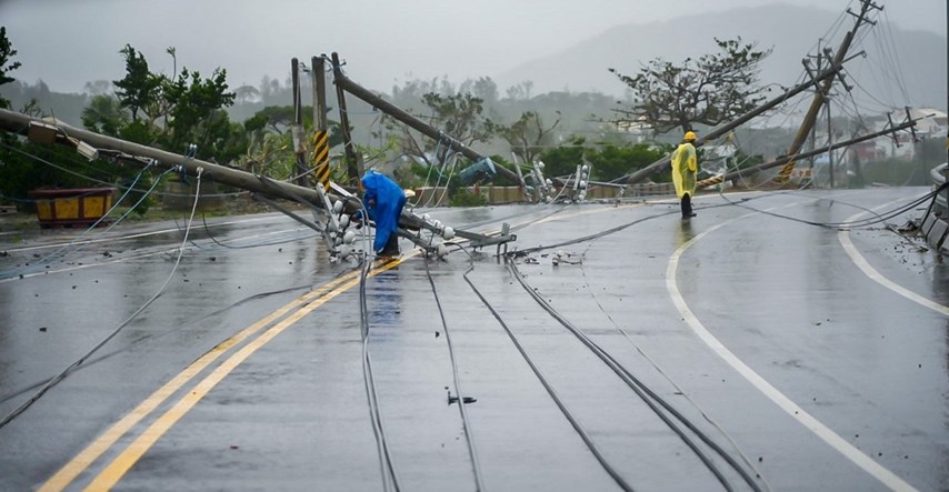 Na Tajvanu zabilježen treći najsnažniji udar vjetra u povijesti mjerenja