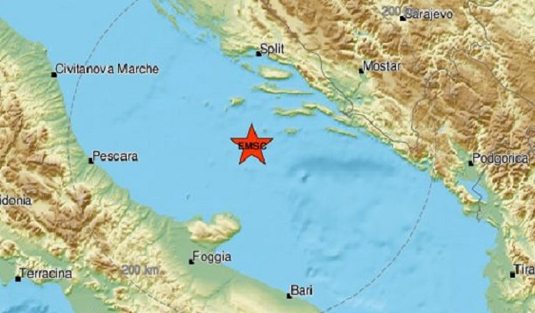 Potres od 3.2 po Richteru u Jadranu