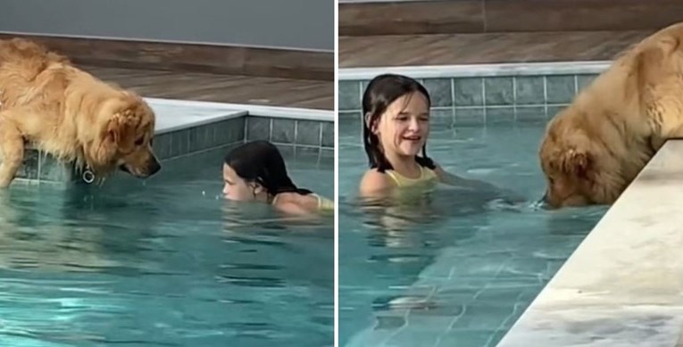 VIDEO Djevojčica pokazivala psu kako ustima puhati balončiće u bazenu, on ju imitirao