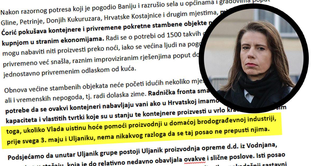Radnička fronta: Proizvodnju kontejnera treba dati Uljaniku i 3. maju