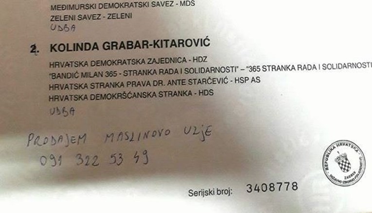 Što su sve ljudi pisali na glasačke listiće? "Prodajem maslinovo ulje"