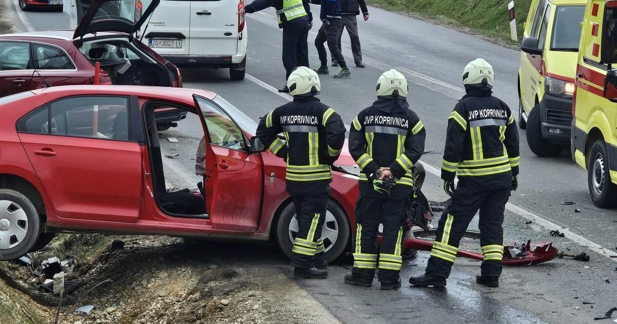 FOTO Kod Koprivnice se sudarila dva auta i kamion, na terenu sve hitne službe