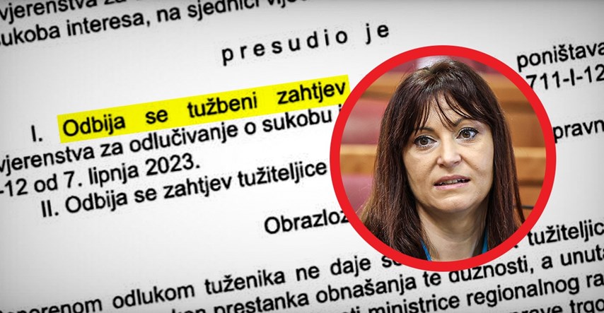 Sud potvrdio da se bivša HDZ-ova ministrica ne smije zaposliti kao šefica uprave