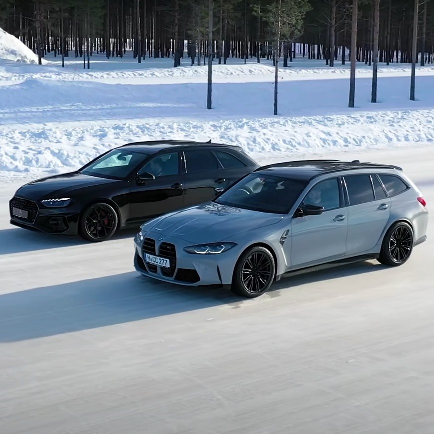VIDEO Zimski test moćnih karavana: Audi RS4 Avant vs. BMW M3 Touring