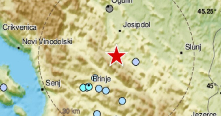 Potres magnitude 2.8 blizu Ogulina