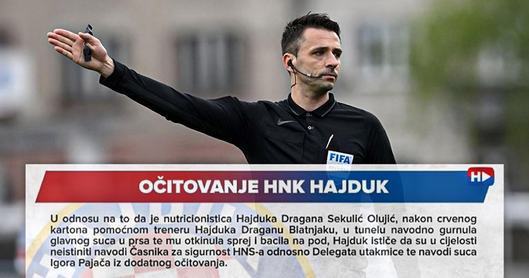 Hajduk traži pokretanje disciplinskog postupka protiv suca Igora Pajača