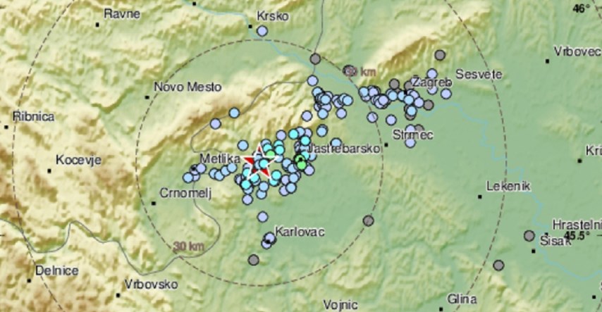 Potres jačine 3.0 blizu Karlovca