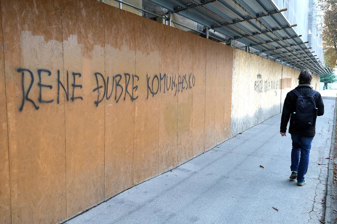 U centru Zagreba osvanuo grafit "Rene, đubre komunjarsko"
