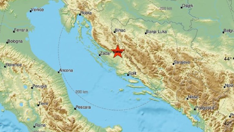 Sedam potresa pogodilo Dalmaciju