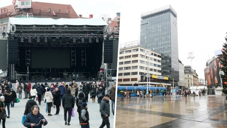 Lijevo je centar Zagreba pred doček 2020. godine, desno je centar Zagreba danas