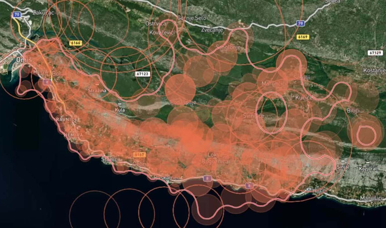Nove satelitske snimke požara kod Omiša, zabilježene 603 toplinske točke