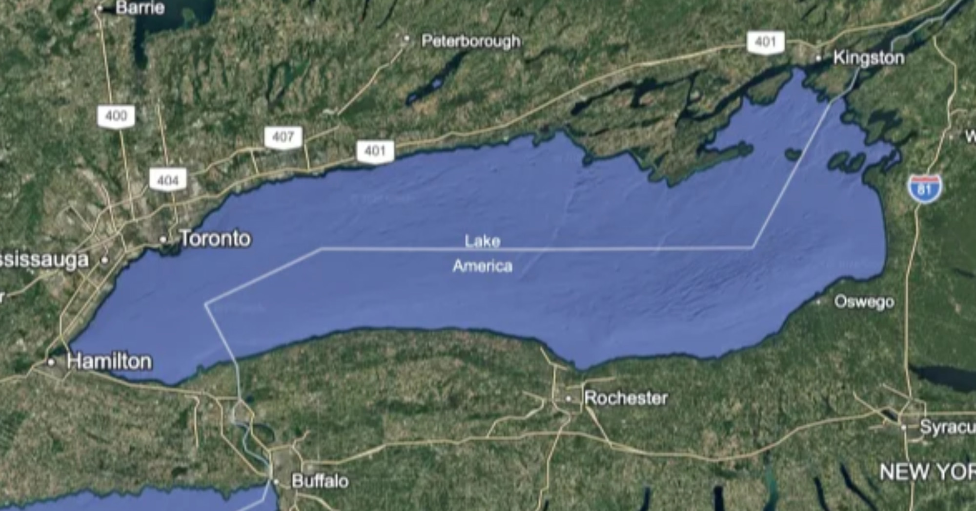 Trump preimenovao jezero Ontario. Google Maps ga u Americi zove Lake America