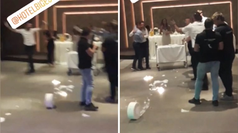 VIDEO Gost na svadbi u Ljubuškom se zaletio i srušio tortu prije rezanja