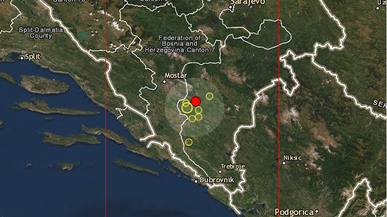 Dva potresa noćas zatresla BiH, osjetili su se i u Dalmaciji
