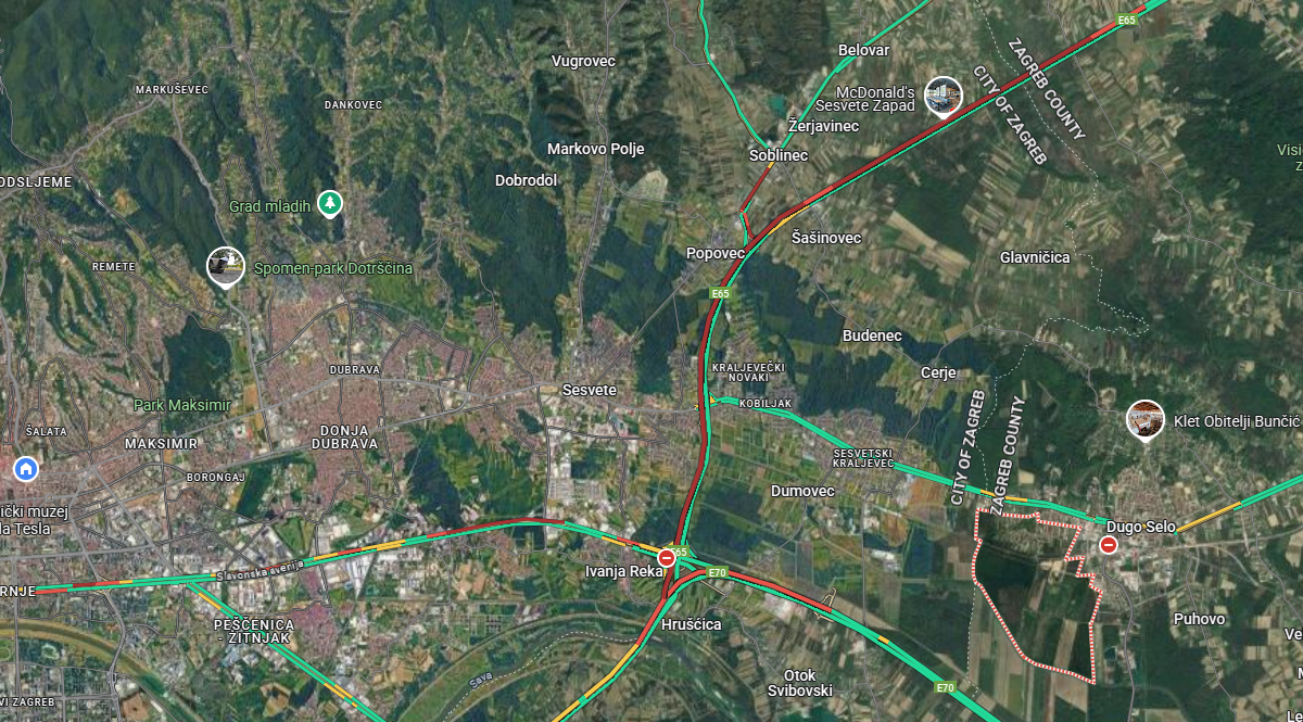 Ogromna kolona na ulazu u Zagreb